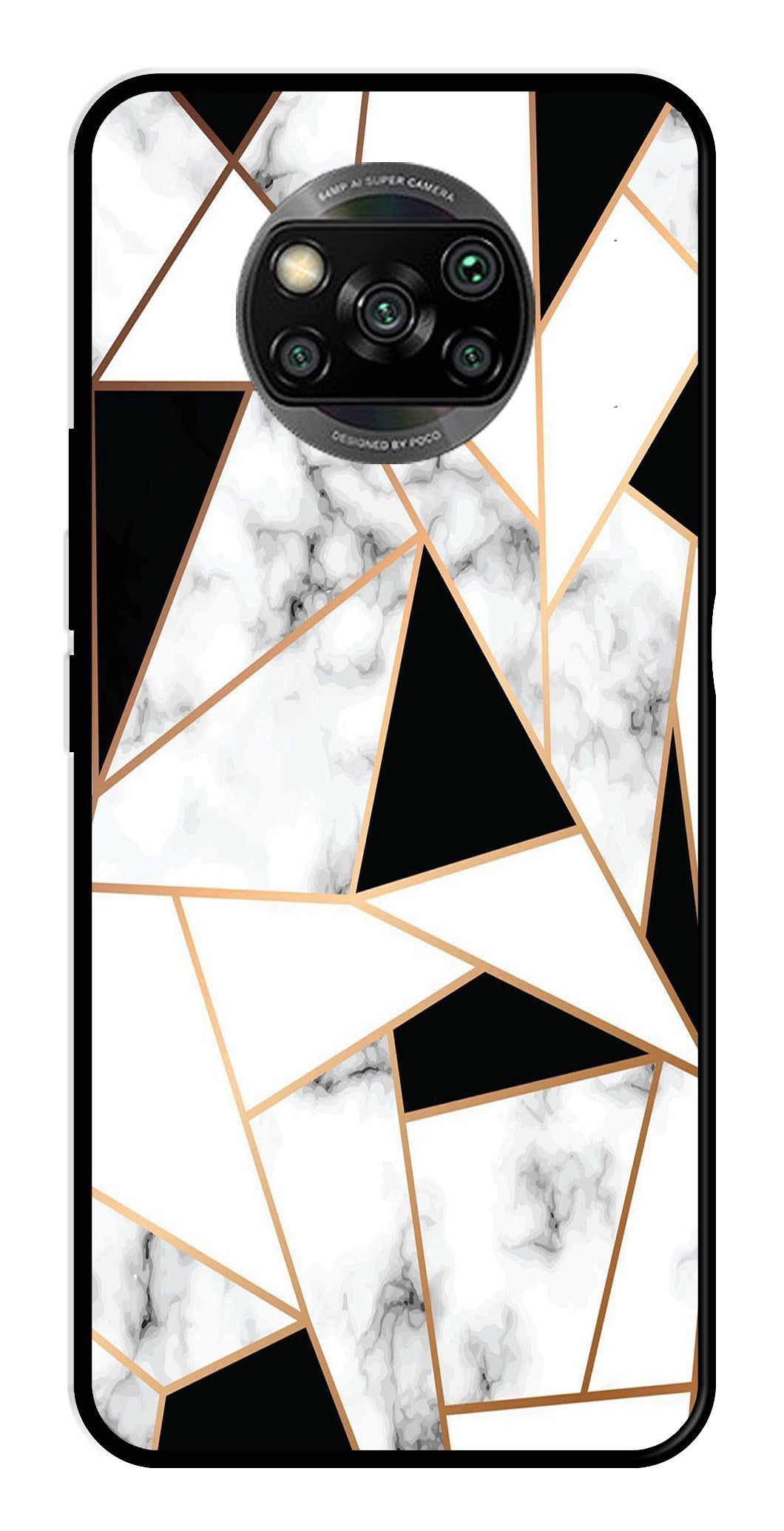 Marble Design2 Metal Mobile Case for Poco X3   (Design No -08)