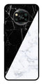 Black White Marble Design Metal Mobile Case for Poco X3   (Design No -09)