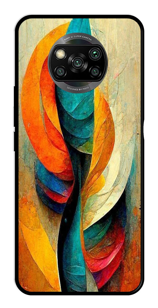 Modern Art Metal Mobile Case for Poco X3 Pro   (Design No -11)