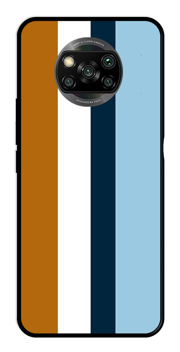 MultiColor Pattern Metal Mobile Case for Poco X3   (Design No -17)