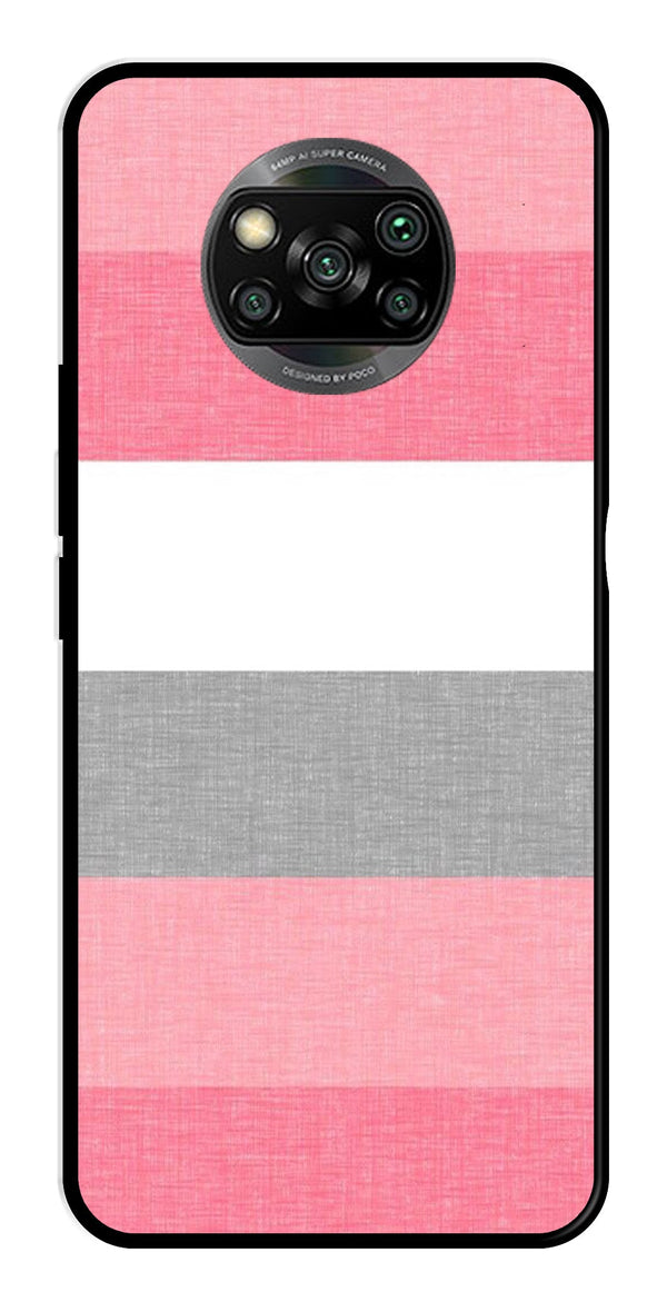 Pink Pattern Metal Mobile Case for Poco X3 Pro   (Design No -23)