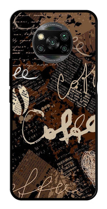 Coffee Pattern Metal Mobile Case for Poco X3