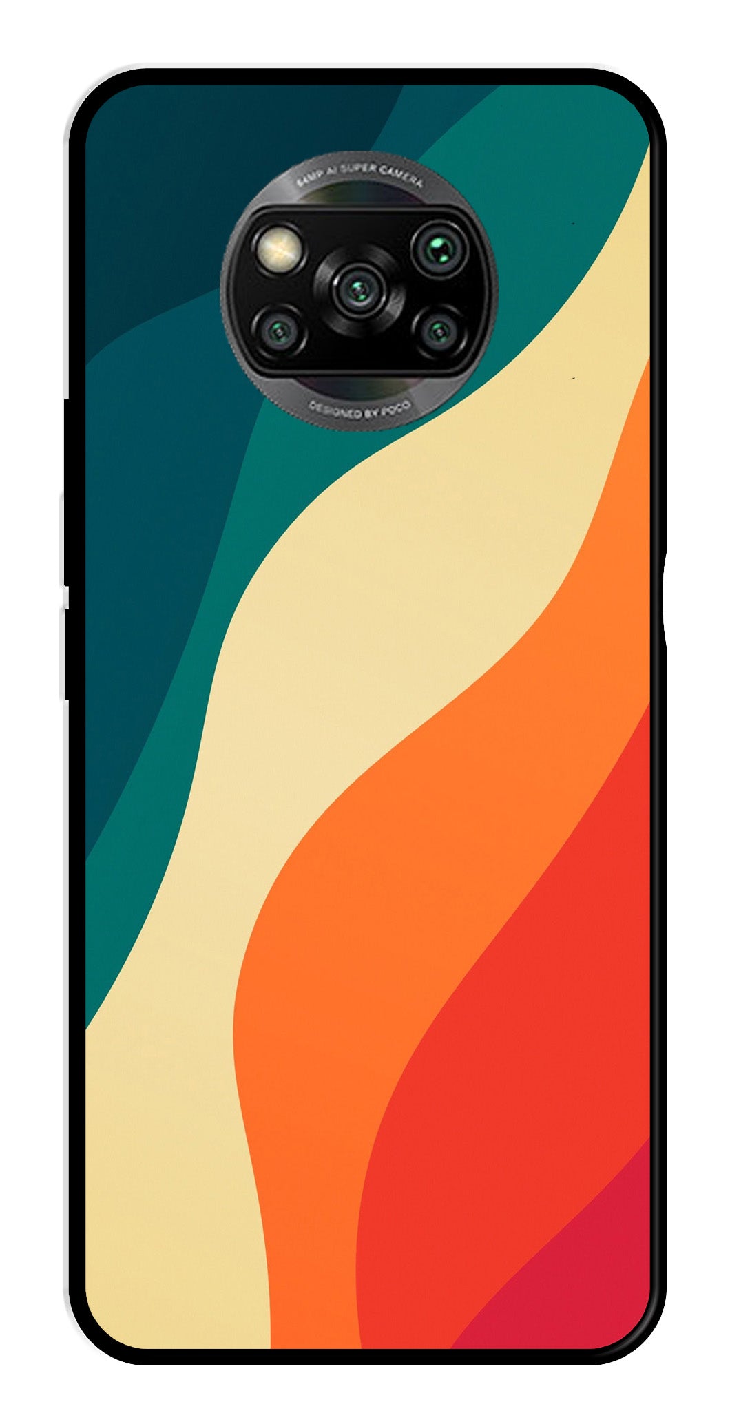 Muted Rainbow Metal Mobile Case for Poco X3   (Design No -39)