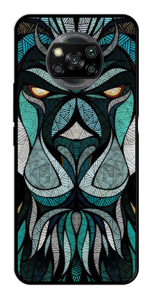 Lion Pattern Metal Mobile Case for Poco X3