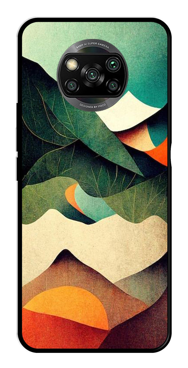 MultiColor Pattern Metal Mobile Case for Poco X3 Pro   (Design No -43)