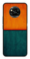 Orange Green Pattern Metal Mobile Case for Poco X3   (Design No -45)