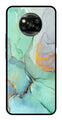 Marble Design Metal Mobile Case for Poco X3   (Design No -46)