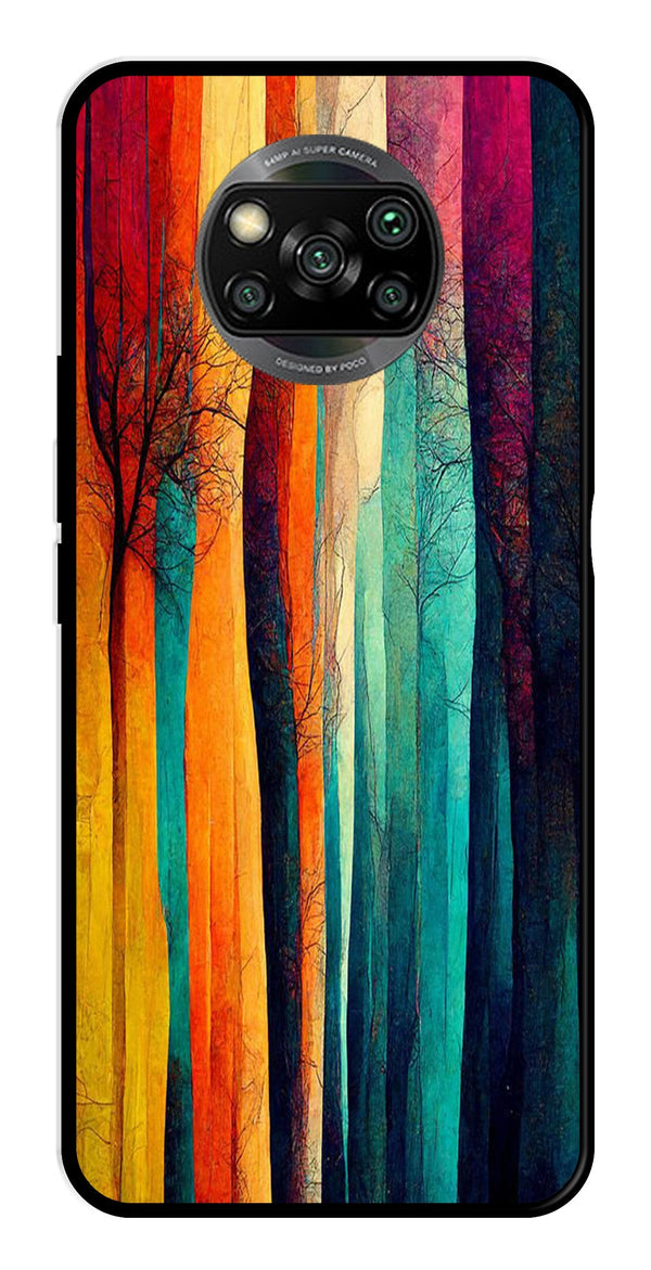 Modern Art Colorful Metal Mobile Case for Poco X3 Pro   (Design No -47)