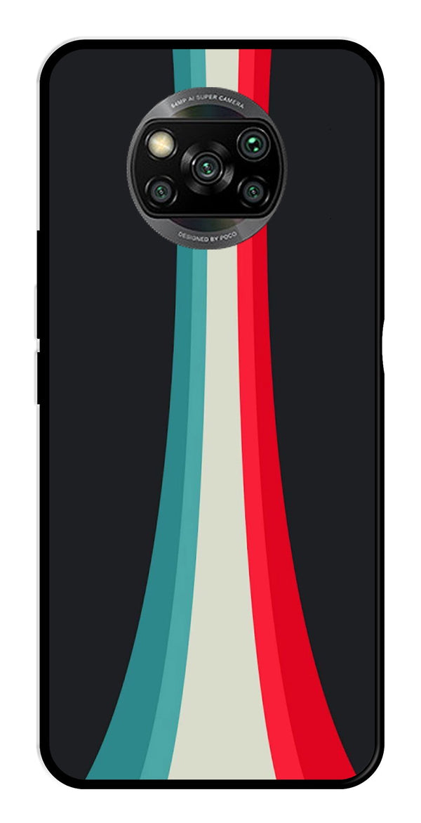 Modern Art Colorful Metal Mobile Case for Poco X3 Pro   (Design No -48)
