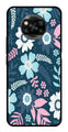 Flower Leaves Design Metal Mobile Case for Poco X3   (Design No -50)