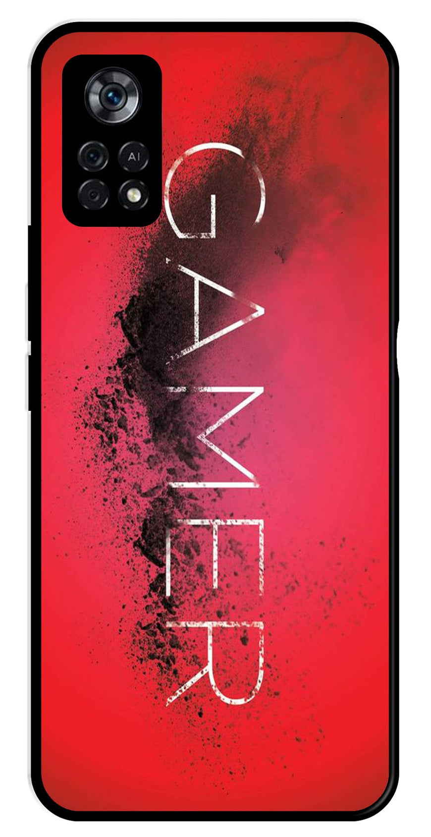 Gamer Pattern Metal Mobile Case for Poco X4 Pro   (Design No -41)