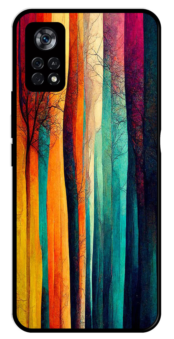 Modern Art Colorful Metal Mobile Case for Poco X4 Pro   (Design No -47)