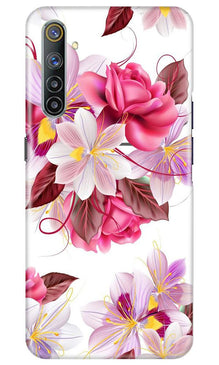 Beautiful flowers Mobile Back Case for Realme 6 (Design - 23)