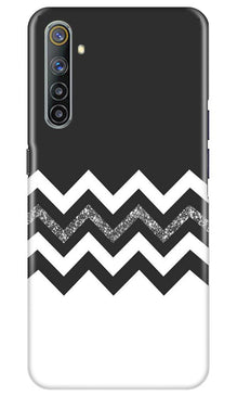 Black white Pattern2Mobile Back Case for Realme 6 (Design - 83)
