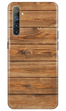 Wooden Look Mobile Back Case for Realme 6  (Design - 113)