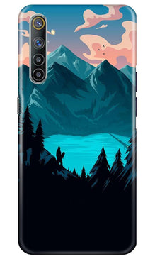 Mountains Mobile Back Case for Realme 6 (Design - 186)