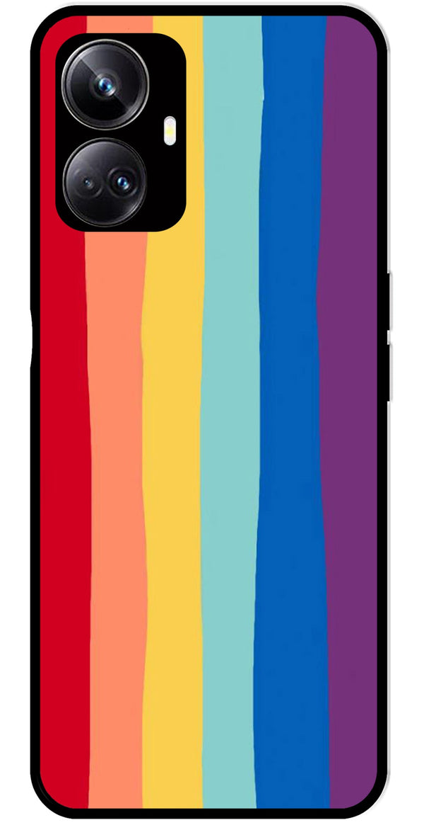 Rainbow MultiColor Metal Mobile Case for Realme 10 Pro Plus 5G  (Design No -03)