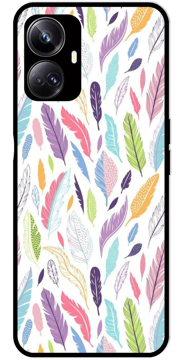 Colorful Feathers Metal Mobile Case for Realme 10 Pro Plus 5G  (Design No -06)