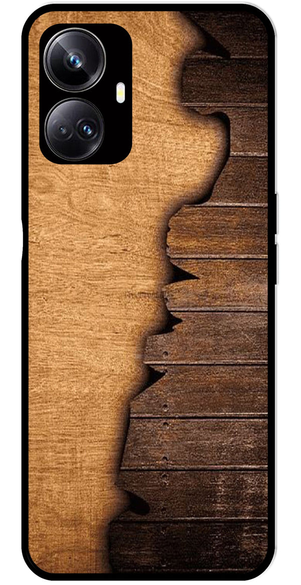 Wooden Design Metal Mobile Case for Realme 10 Pro Plus 5G  (Design No -13)