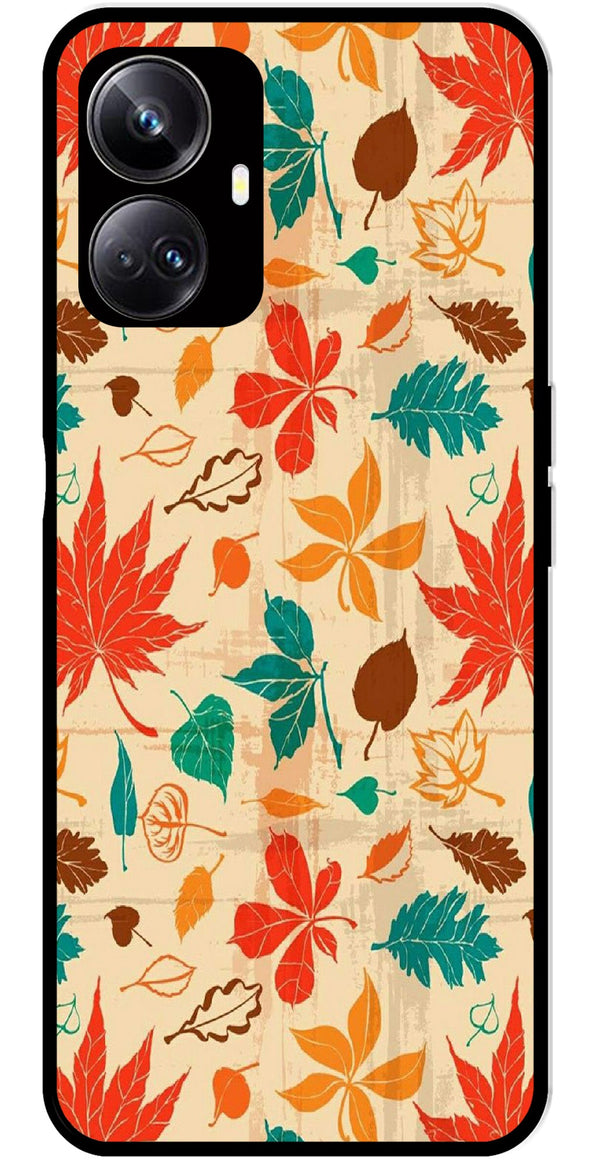 Leafs Design Metal Mobile Case for Realme 10 Pro Plus 5G  (Design No -14)