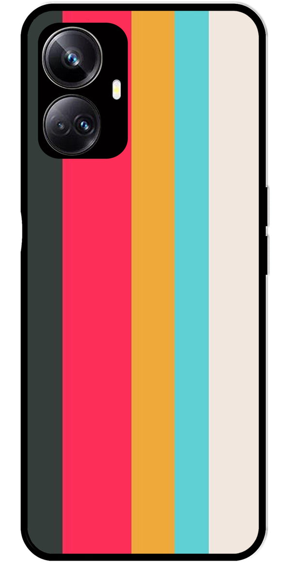 Muted Rainbow Metal Mobile Case for Realme 10 Pro Plus 5G  (Design No -31)
