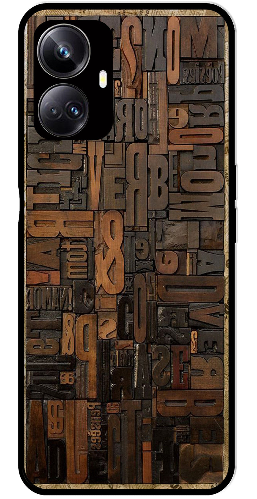 Alphabets Metal Mobile Case for Realme 10 Pro Plus 5G  (Design No -32)
