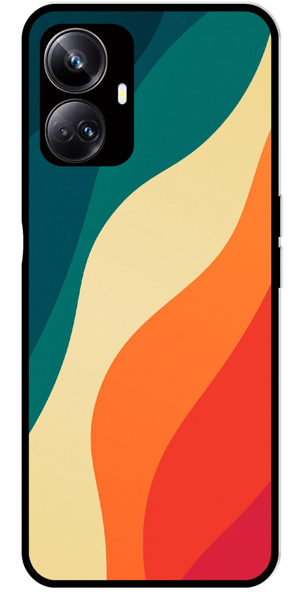 Muted Rainbow Metal Mobile Case for Realme 10 Pro Plus 5G  (Design No -39)