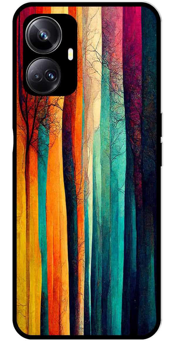 Modern Art Colorful Metal Mobile Case for Realme 10 Pro Plus 5G  (Design No -47)