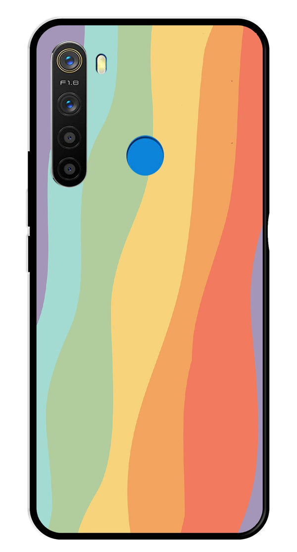 Muted Rainbow Metal Mobile Case for Realme 5  (Design No -02)