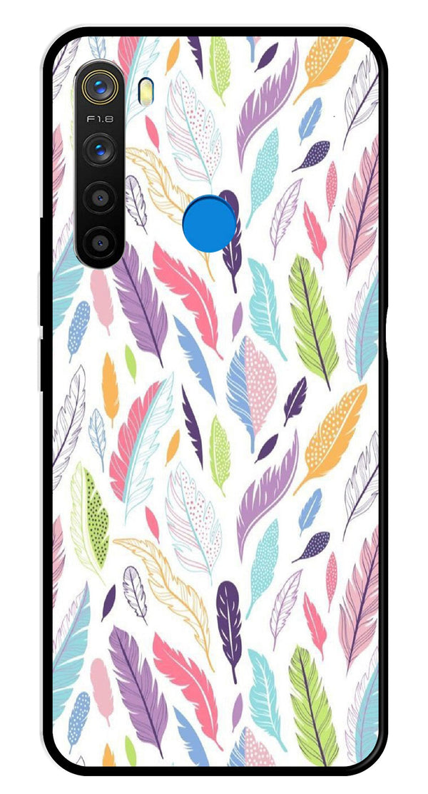 Colorful Feathers Metal Mobile Case for Realme 5  (Design No -06)
