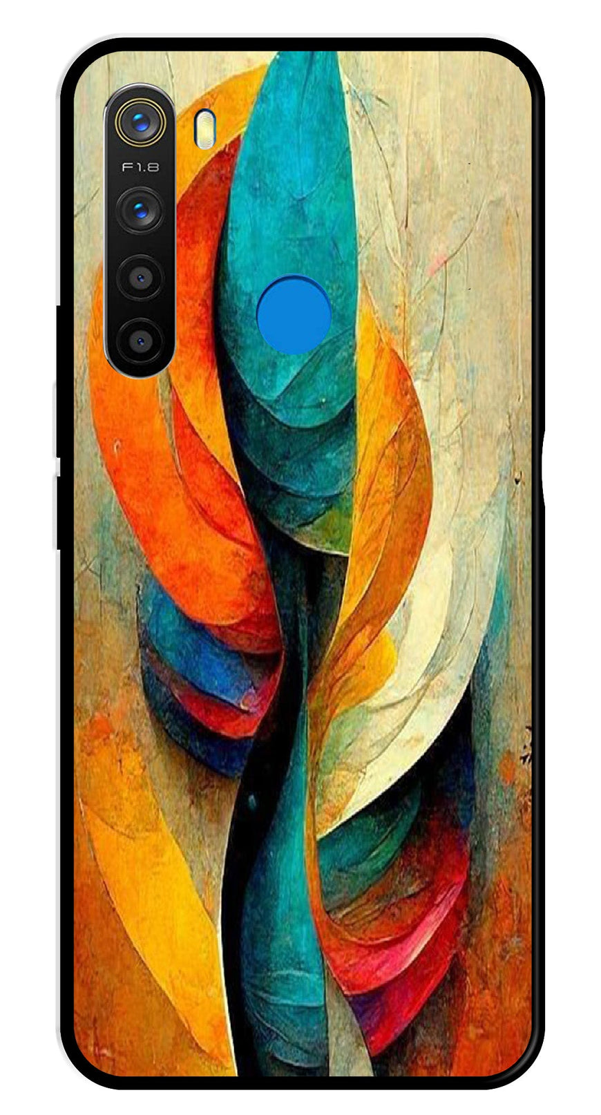 Modern Art Metal Mobile Case for Realme 5  (Design No -11)