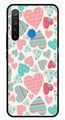 Hearts Pattern Metal Mobile Case for Realme 5  (Design No -22)