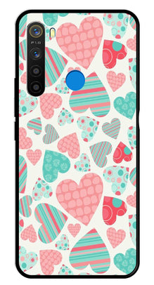 Hearts Pattern Metal Mobile Case for Realme 5