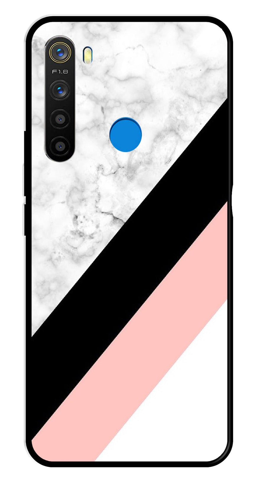 Marble Design Metal Mobile Case for Realme 5  (Design No -24)