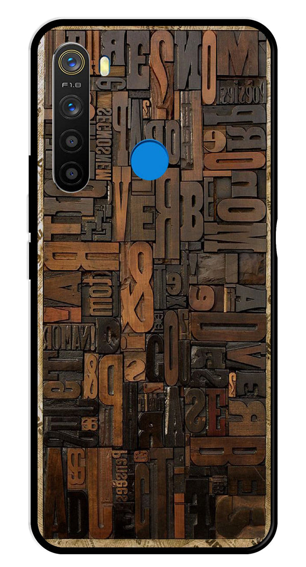 Alphabets Metal Mobile Case for Realme 5  (Design No -32)