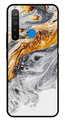 Marble Pattern Metal Mobile Case for Realme 5  (Design No -36)