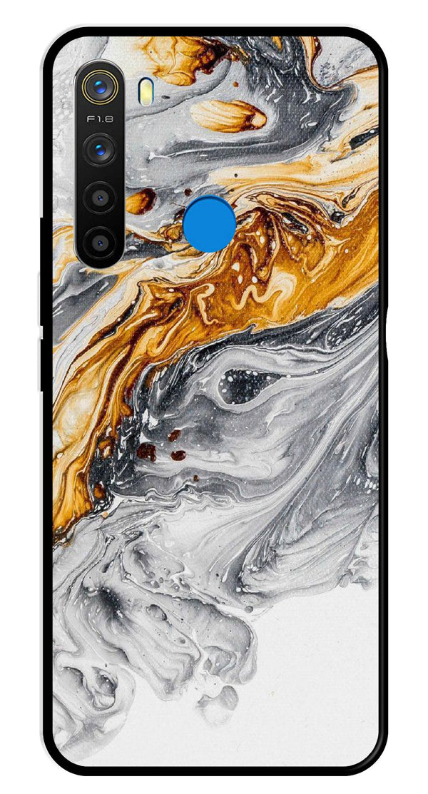 Marble Pattern Metal Mobile Case for Realme 5  (Design No -36)
