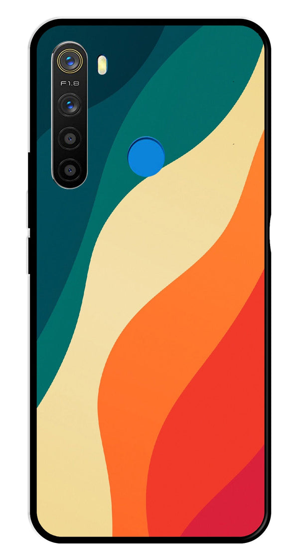Muted Rainbow Metal Mobile Case for Realme 5  (Design No -39)