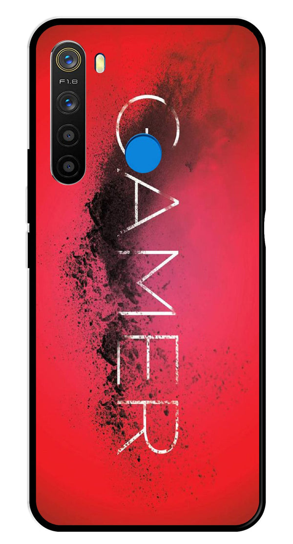 Gamer Pattern Metal Mobile Case for Realme 5  (Design No -41)