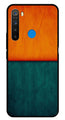 Orange Green Pattern Metal Mobile Case for Realme 5  (Design No -45)