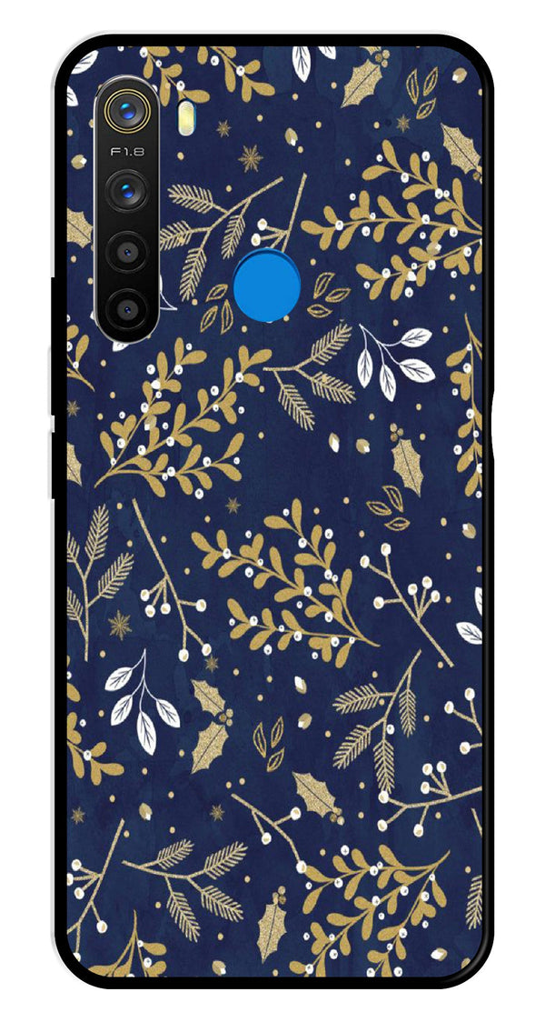 Floral Pattern  Metal Mobile Case for Realme 5  (Design No -52)