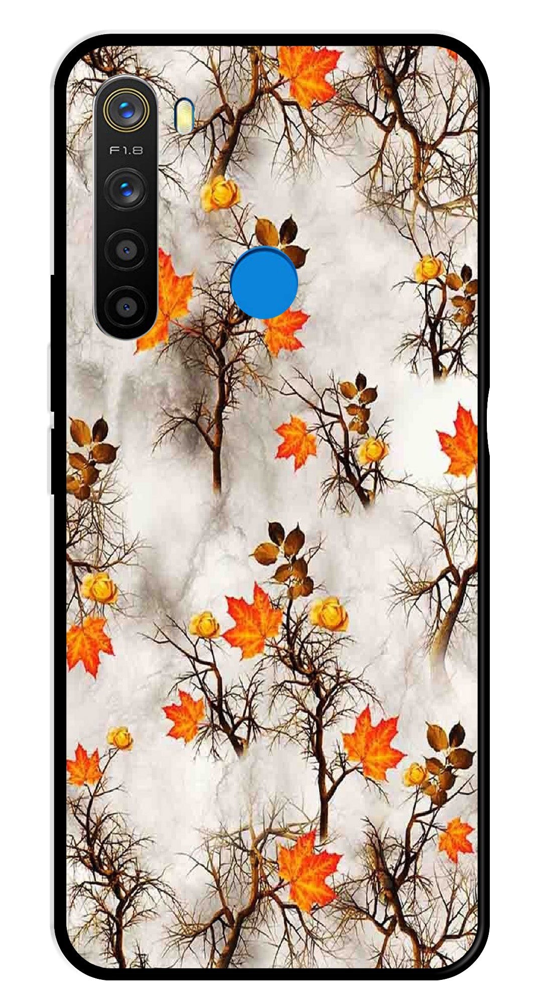 Autumn leaves Metal Mobile Case for Realme 5  (Design No -55)