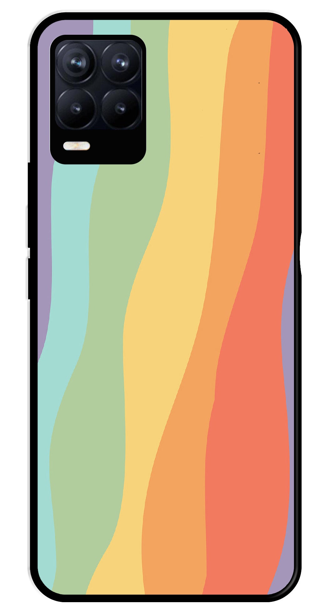Muted Rainbow Metal Mobile Case for Realme 8 Pro  (Design No -02)