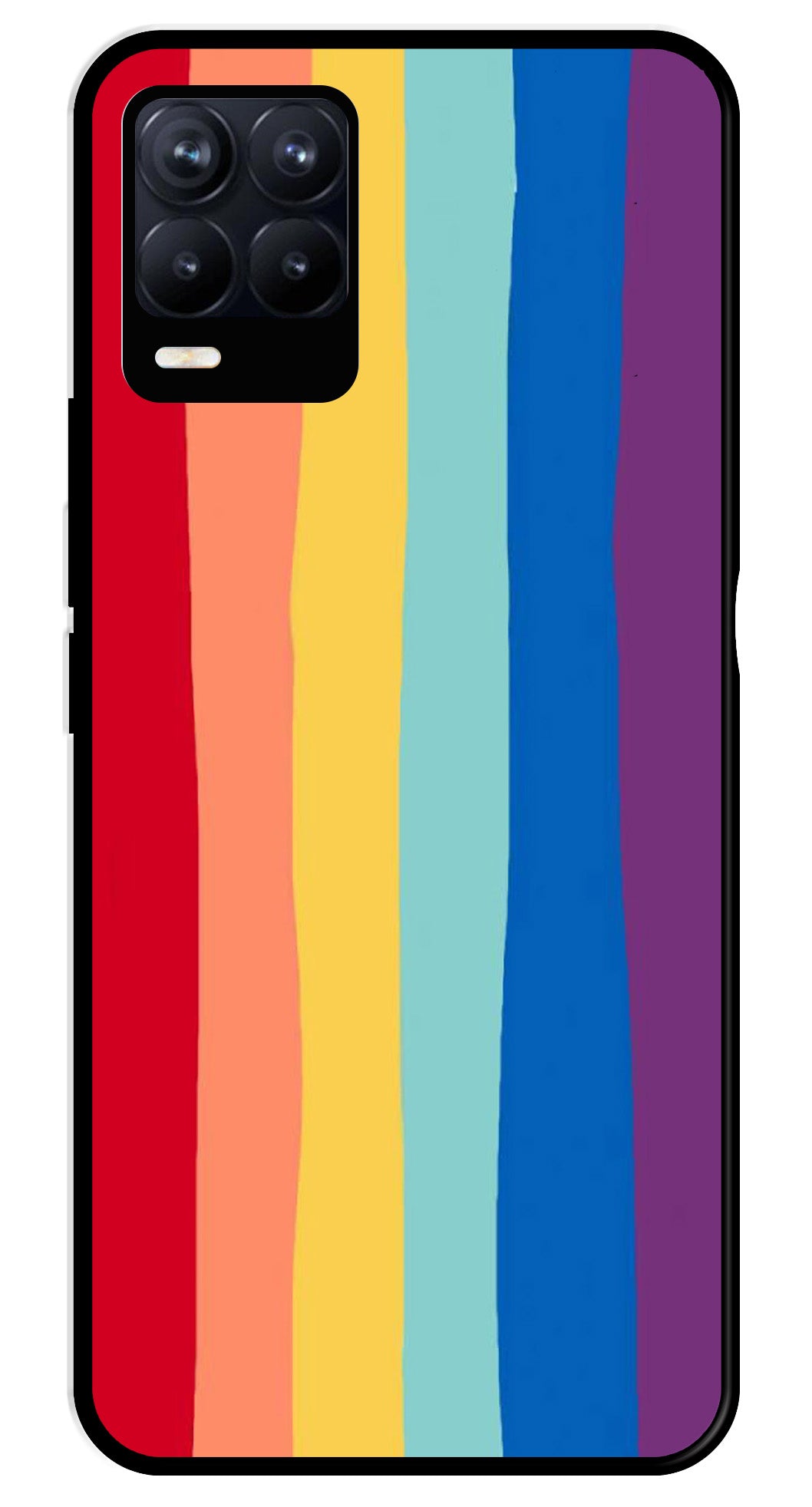 Rainbow MultiColor Metal Mobile Case for Realme 8 Pro  (Design No -03)