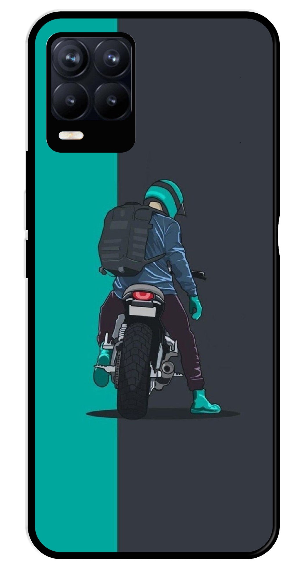 Bike Lover Metal Mobile Case for Realme 8 Pro  (Design No -05)