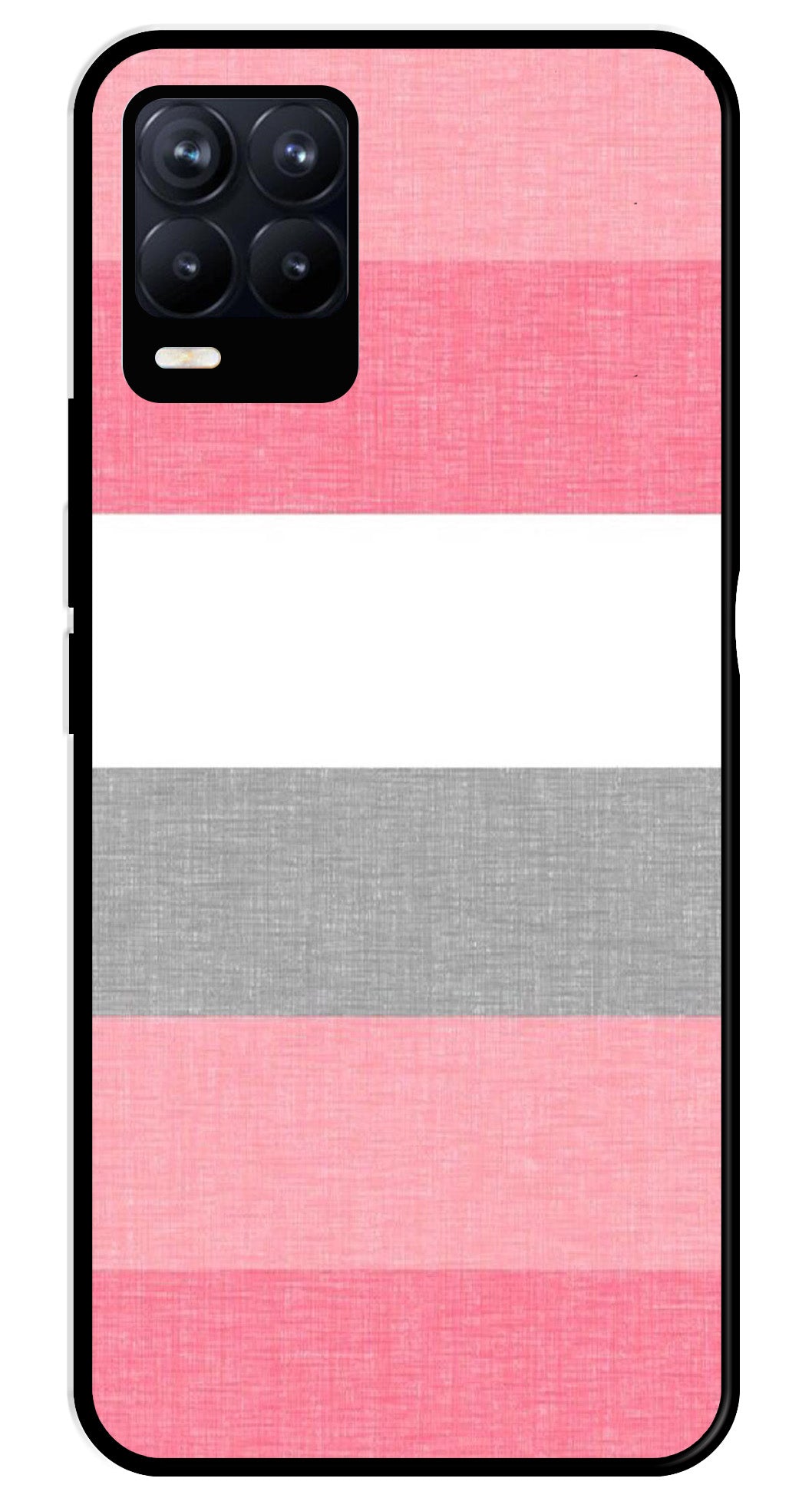 Pink Pattern Metal Mobile Case for Realme 8 Pro  (Design No -23)