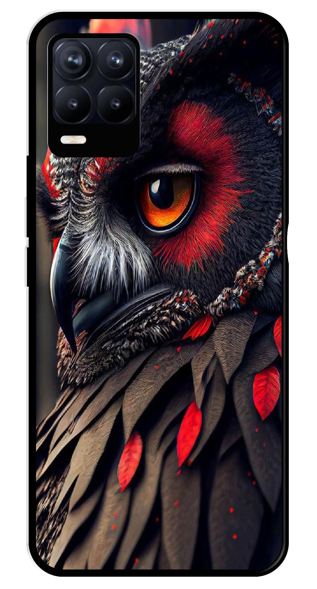 Owl Design Metal Mobile Case for Realme 8 Pro  (Design No -26)