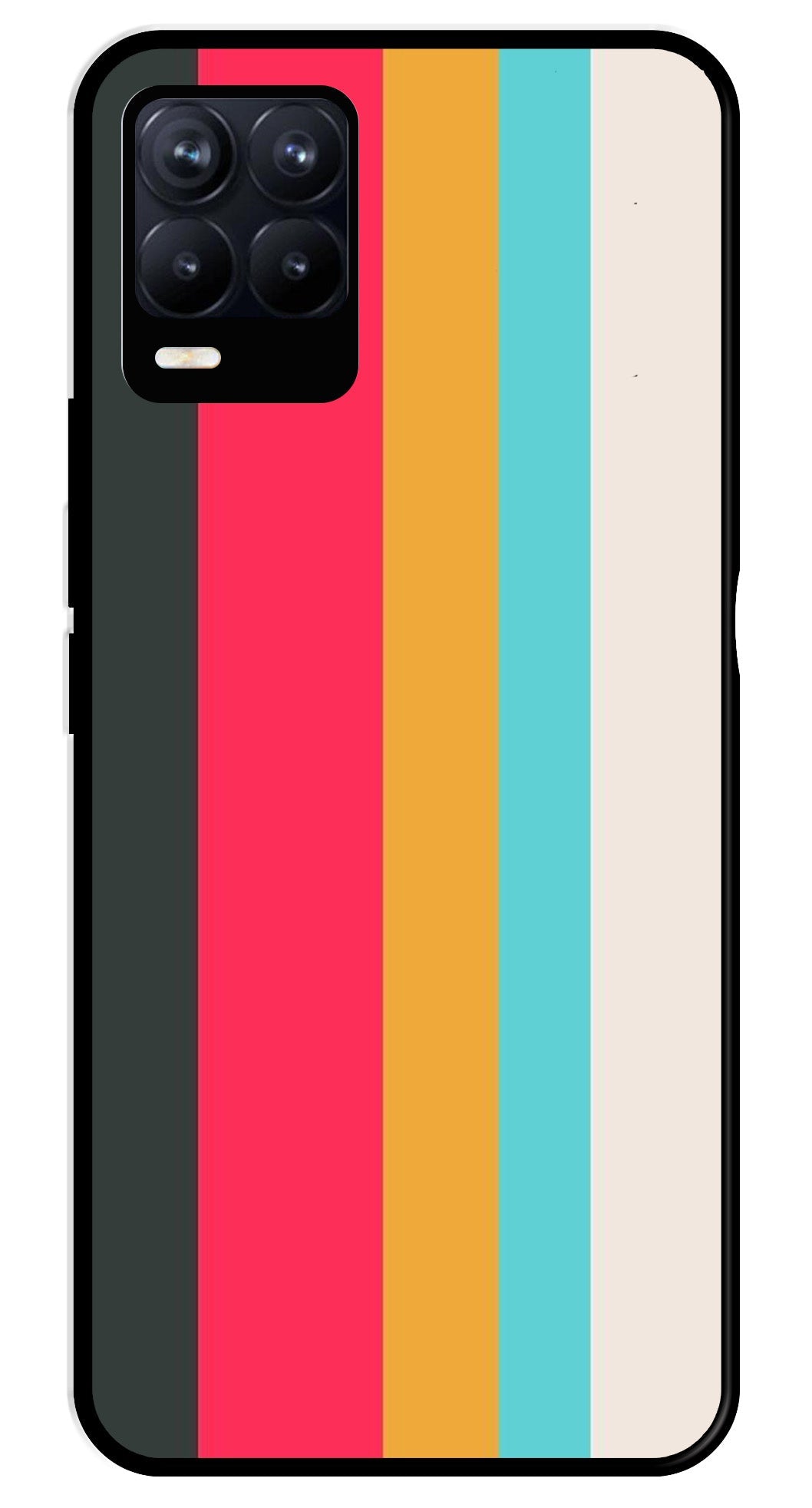 Muted Rainbow Metal Mobile Case for Realme 8 Pro  (Design No -31)