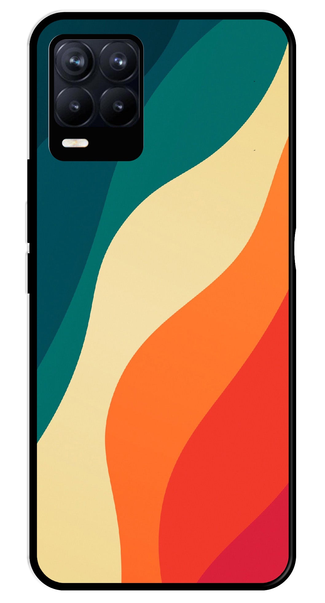 Muted Rainbow Metal Mobile Case for Realme 8 Pro  (Design No -39)