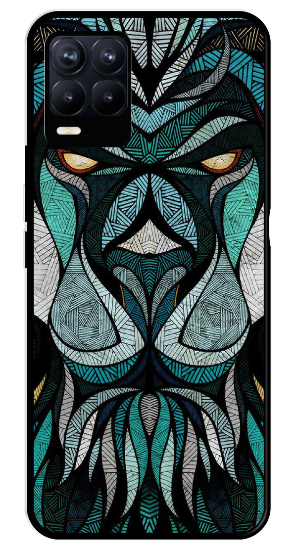 Lion Pattern Metal Mobile Case for Realme 8 Pro  (Design No -40)